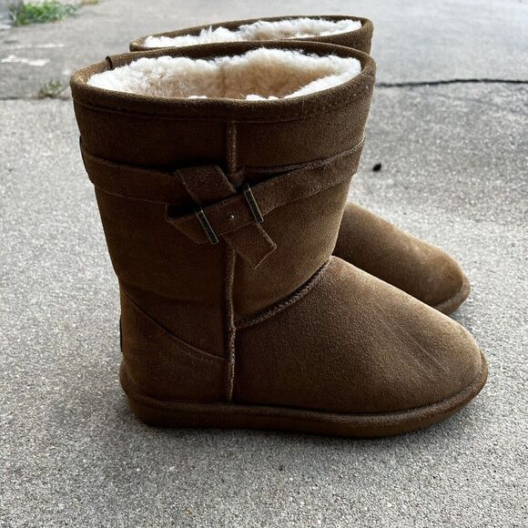 Bearpaw Val Brown Suede Wool Sheepskin Lined Winter Boots Shoes Womens Size 10 - Picture 4 of 15